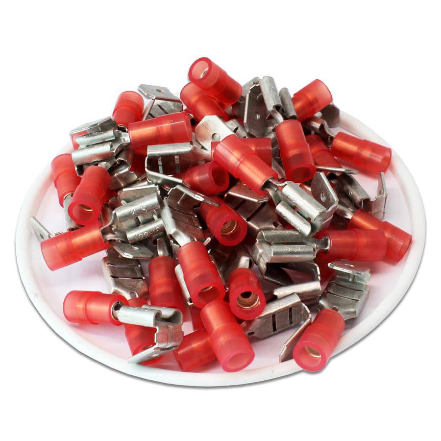 PBDNYD1-250 - Nylon Insulated Piggyback Terminals 22-16 AWG - Double Crimp