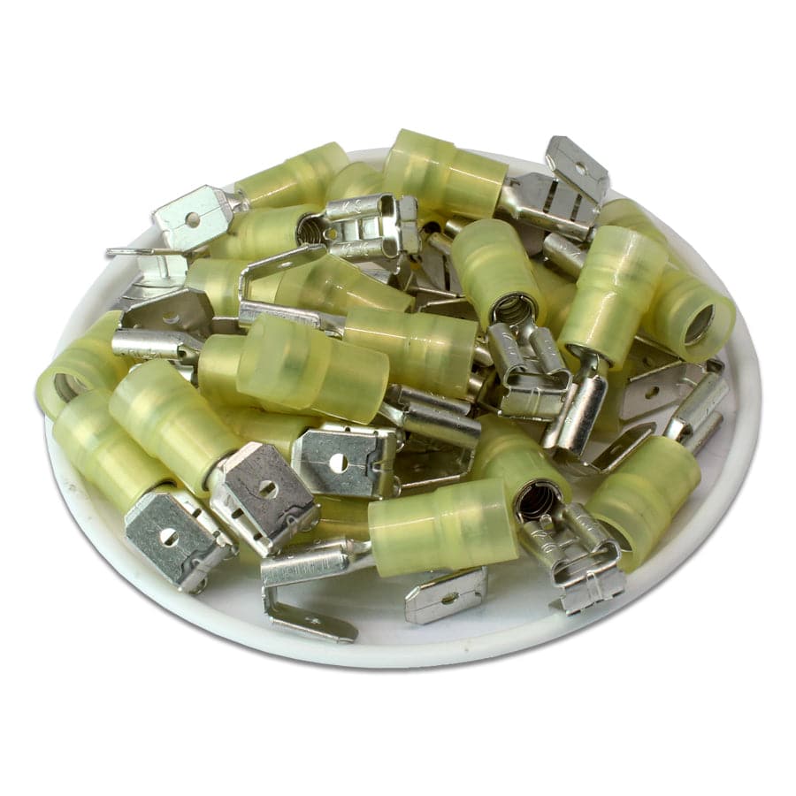 PBDNYD5-250 - 12 to 10 AWG Nylon Insulated Piggyback Terminals, Double Crimp, 100 Pieces