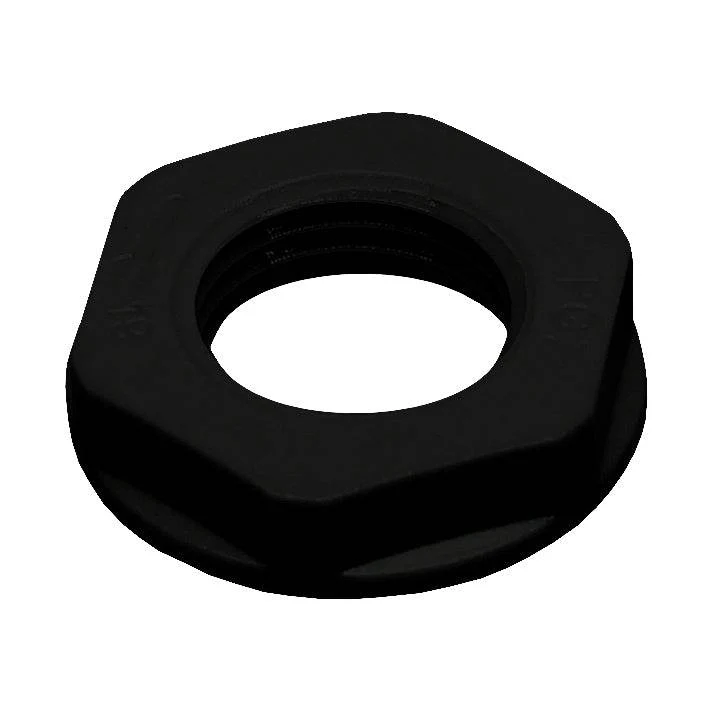 PG7 Thread Nylon Lock Nut for PG Cable Glands, Black, UL Approved, 1 Piece - PG07B-LN