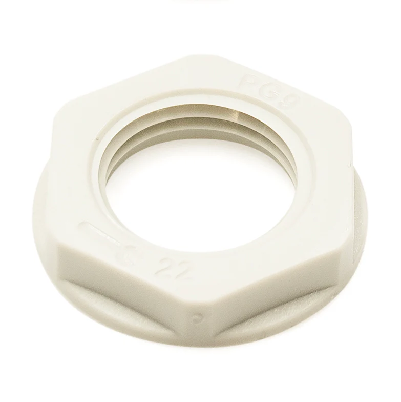 PG9 Thread Nylon Lock Nut for PG Cable Glands, Beige, UL Approved, 1 Piece - PG09BG-LN - Image 2