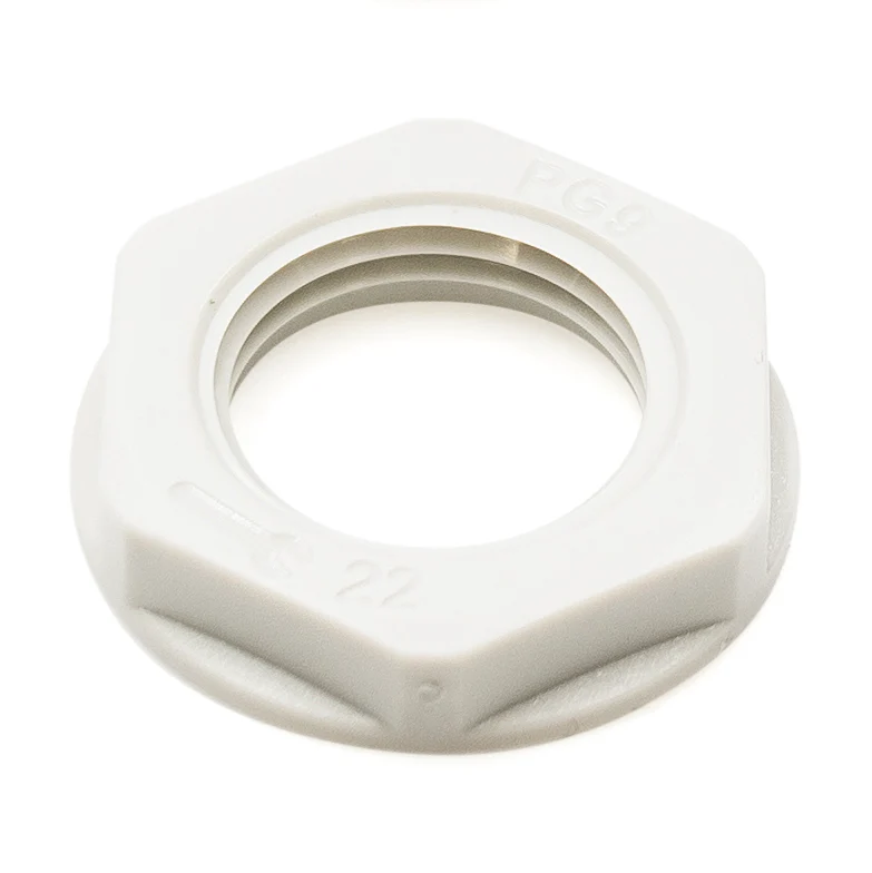PG9 Thread Nylon Lock Nut for PG Cable Glands, Gray, UL Approved, 1 Piece - PG09GY-LN - Image 2