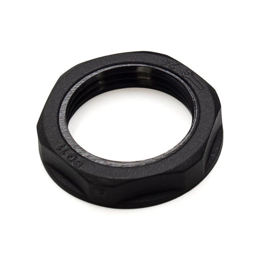 PG11 Thread Nylon Lock Nut for PG Cable Glands, Black, UL Approved, 1 Piece - PG11B-LN - Image 2