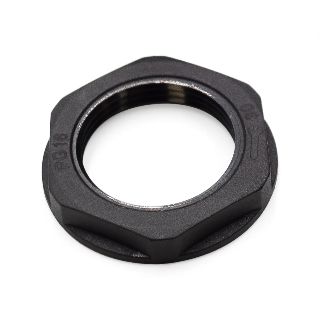 PG16 Thread Nylon Lock Nut for PG Cable Glands, Black, UL Approved, 1 Piece - PG16B-LN - Image 2