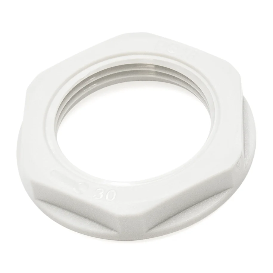 PG16 Thread Nylon Lock Nut for PG Cable Glands, Gray, UL Approved, 1 Piece - PG16GY-LN - Image 2