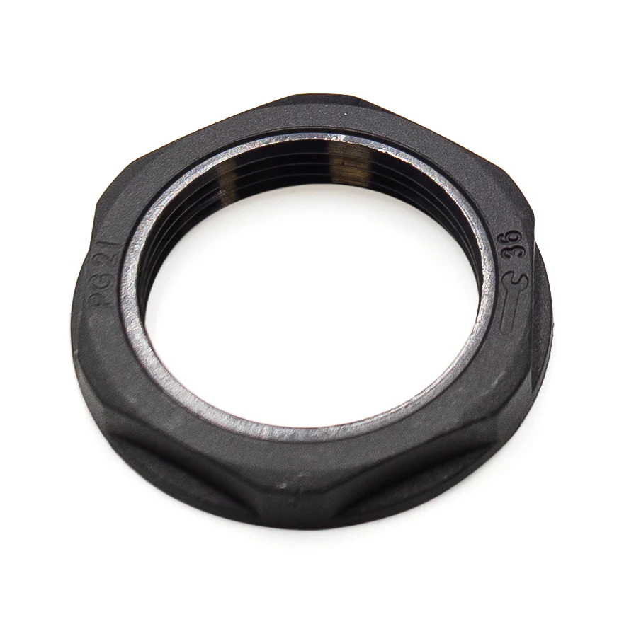 PG21 Thread Nylon Lock Nut for PG Cable Glands, Black, UL Approved, 1 Piece - PG21B-LN - Image 2