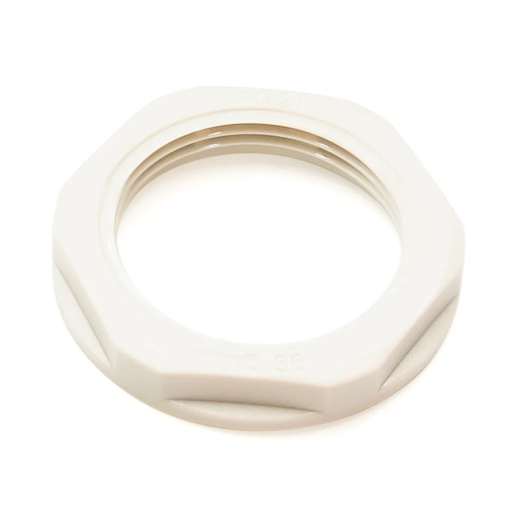 PG21 Thread Nylon Lock Nut for PG Cable Glands, Beige, UL Approved, 1 Piece - PG21BG-LN - Image 2