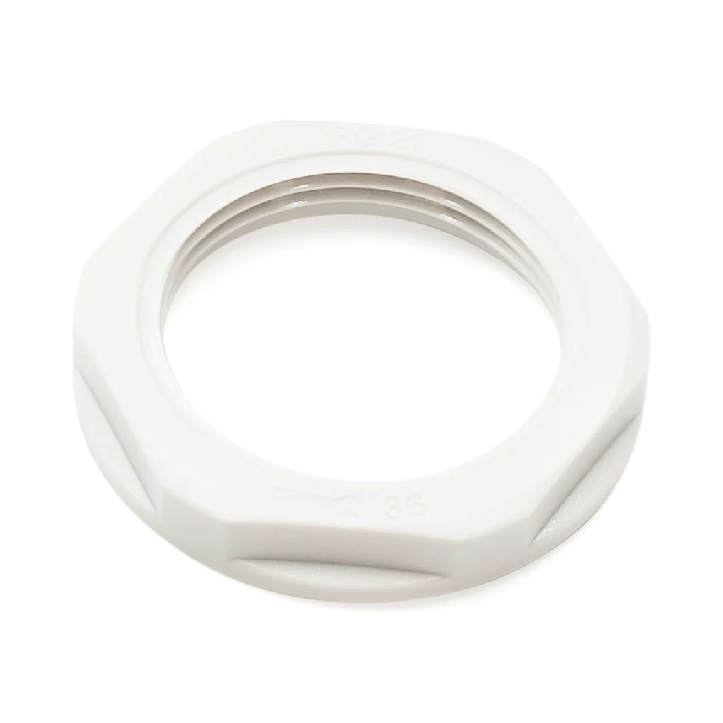 PG21 Thread Nylon Lock Nut for PG Cable Glands, Gray, UL Approved, 1 Piece - PG21GY-LN - Image 2