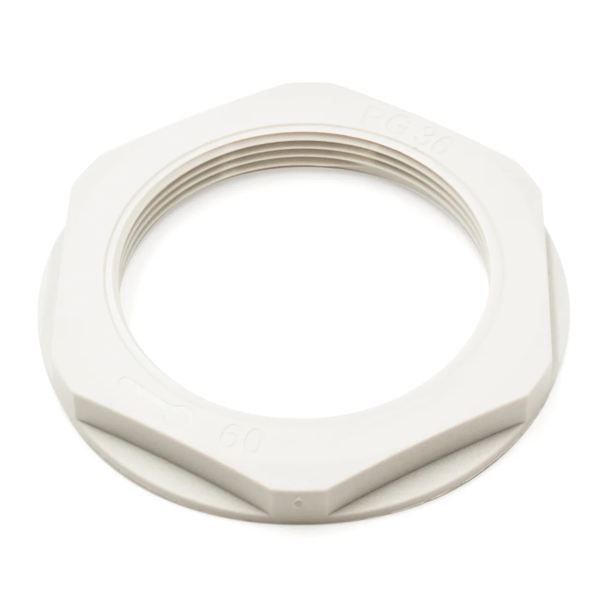 PG36 Thread Nylon Lock Nut for PG Cable Glands, Gray, UL Approved, 1 Piece - PG36GY-LN - Image 2