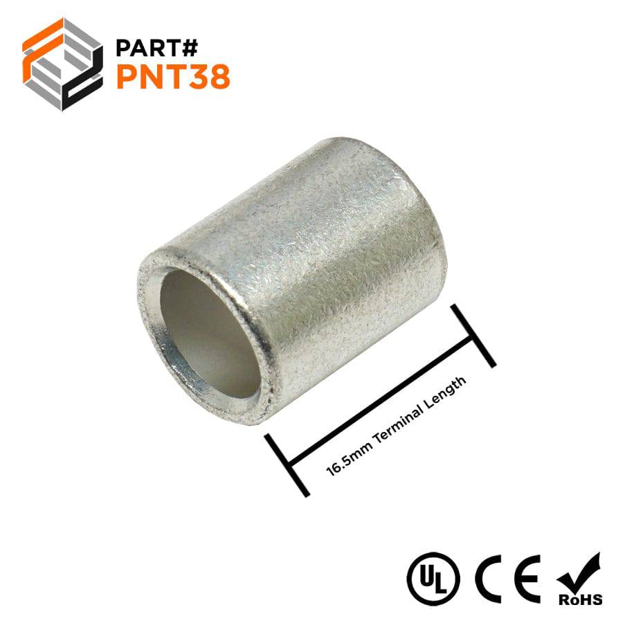 2 AWG Non Insulated Parallel Connectors, 5/8" Length, UL Approved, 25 Pieces - PNT38