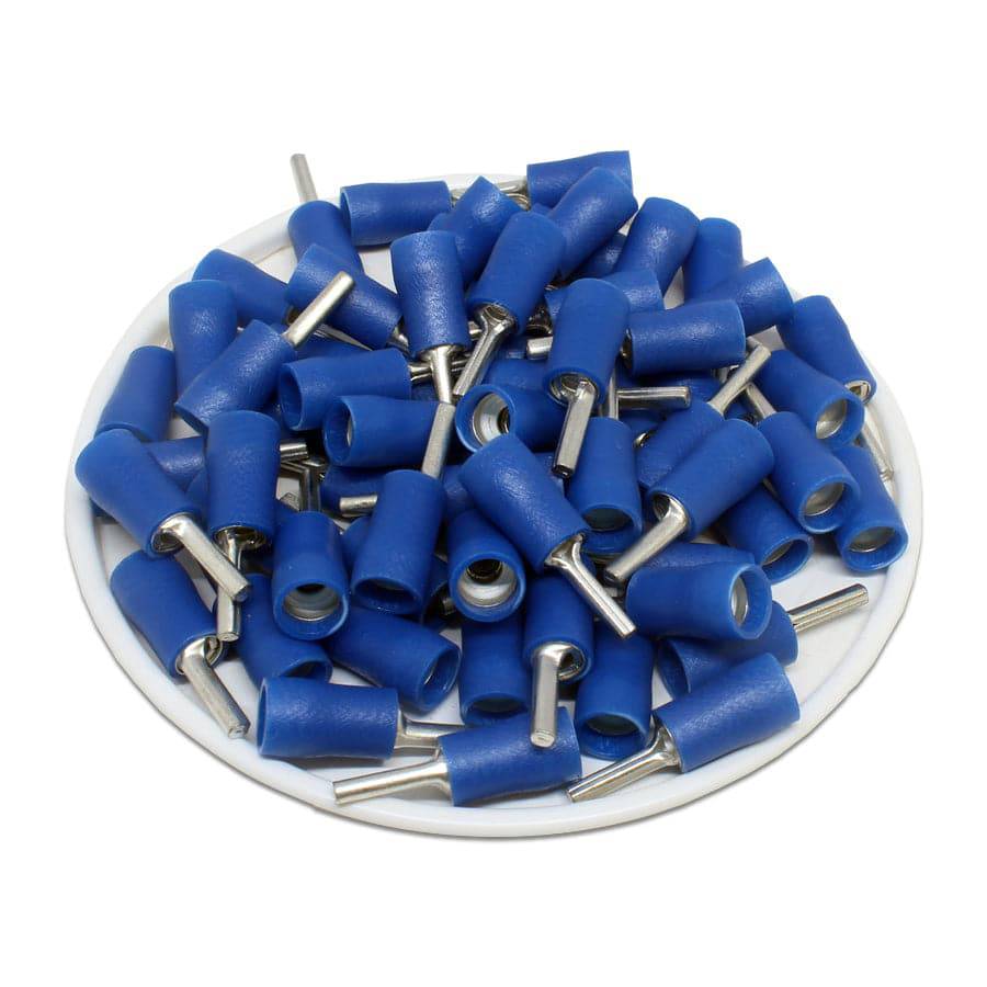 PTD2-9 - Vinyl Insulated Pin Terminals - Double Crimp - 16-14 AWG - Blue