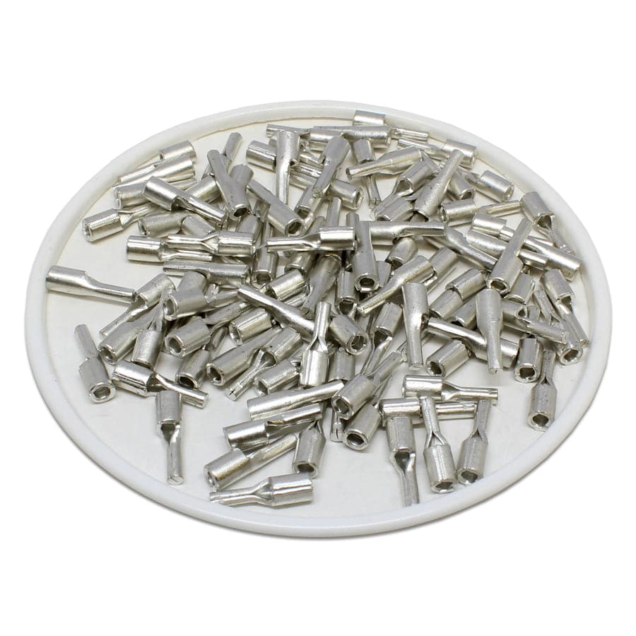 22-16 AWG Non Insulated Pin Terminals, 1/4" Pin, UL Approved, 100 Pieces - PTNB1-7
