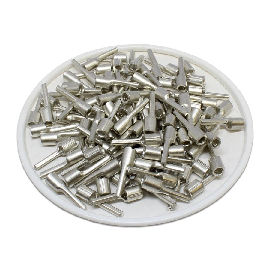 PTNB2-10 - 16 to 14 AWG Non Insulated Pin Terminals, 3/8" Pin, UL Approved, 100 Pieces