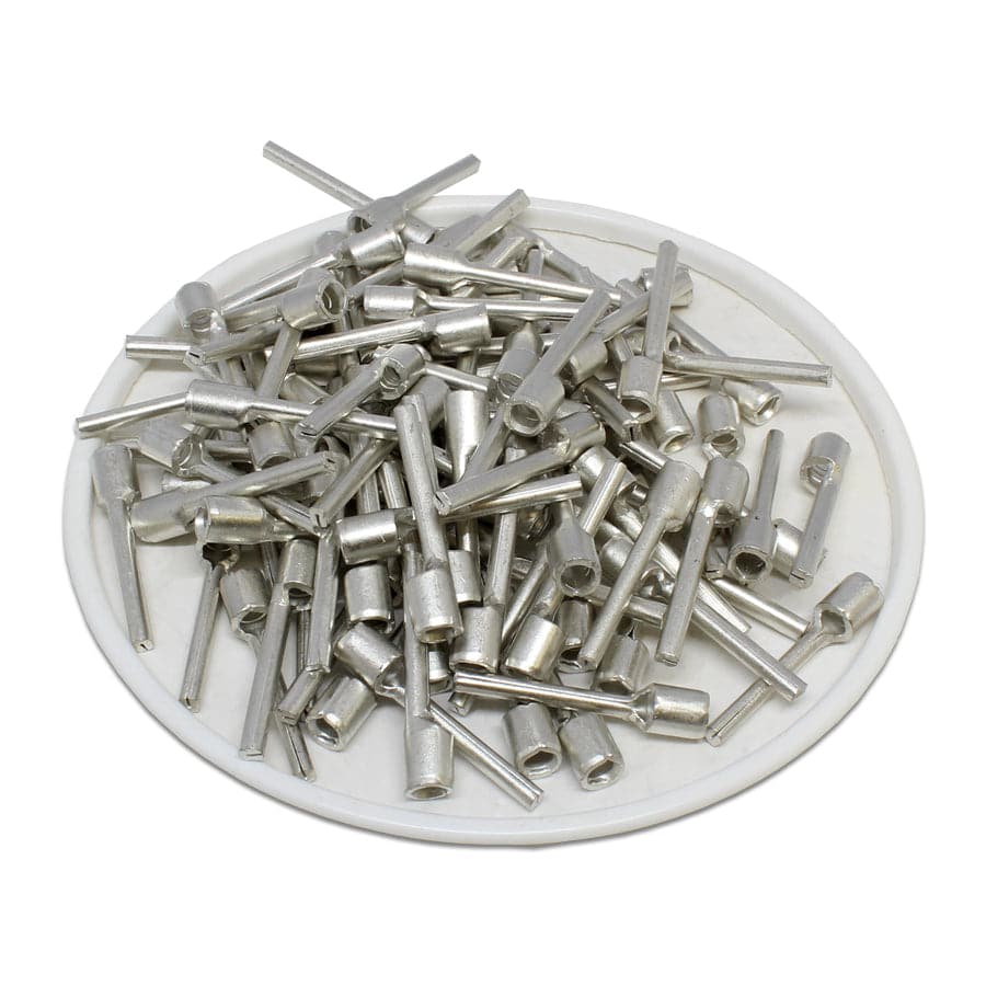 16-14 AWG Non Insulated Pin Terminals, 5/8" Pin, UL Approved, 100 Pieces - PTNB2-16