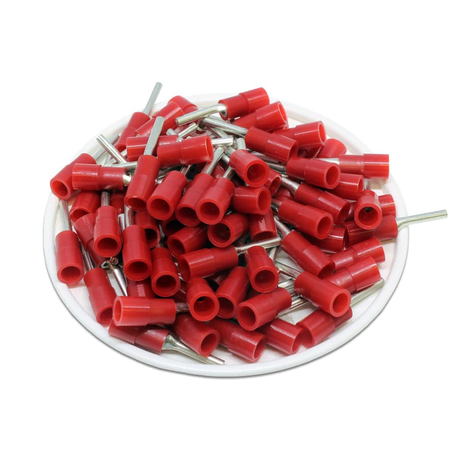 PTNYB1-12 - Nylon Insulated Pin Terminals - 22-16 AWG - Red