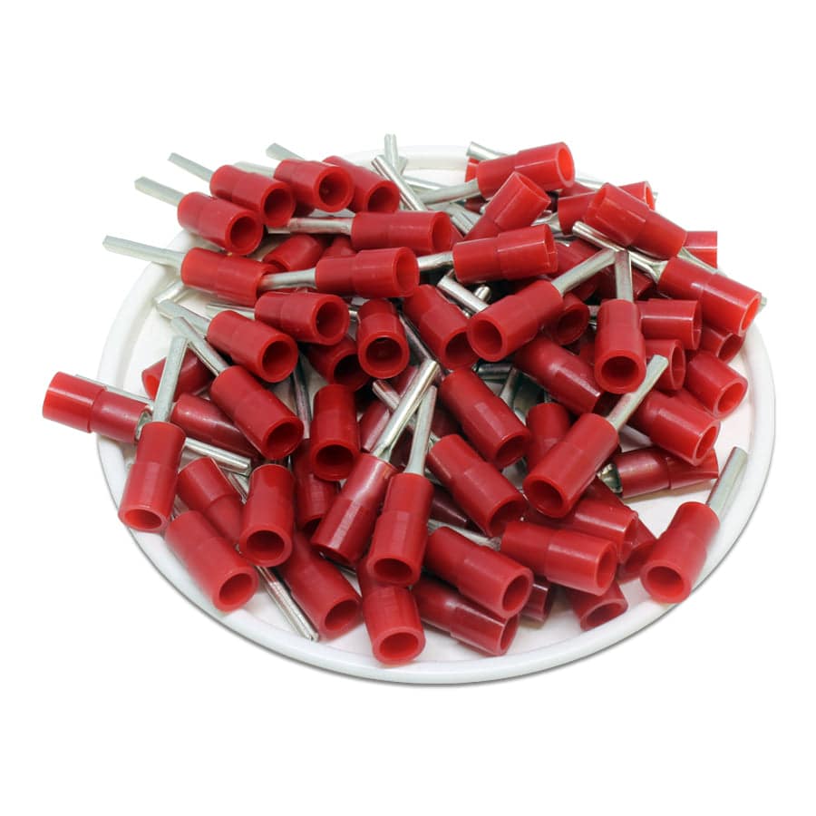 PTNYB1-13 - Nylon Insulated Pin Terminals - 22-16 AWG - Red