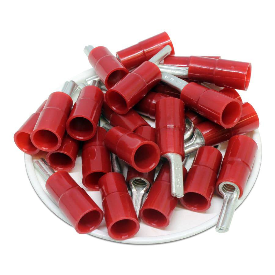 PTNYB10-12 - Nylon Insulated Pin Terminals - 8 AWG - Red
