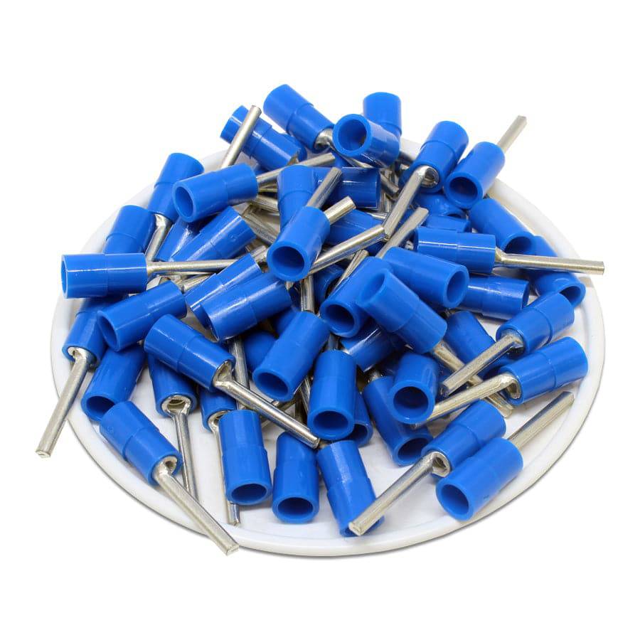 PTNYB2-16 - Nylon Insulated Pin Terminals - 16-14 AWG - Blue
