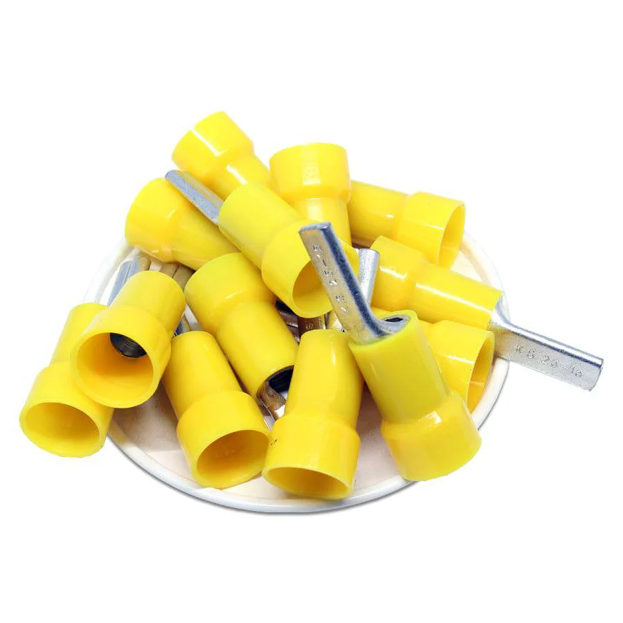 PTNYB25-15 - Nylon Insulated Pin Terminals - 4 AWG - Yellow