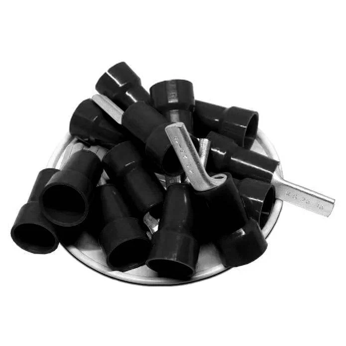 PTNYB25-15B - 4 AWG Nylon Insulated Pin Terminals, 15mm Pin, Black, 25 Pieces
