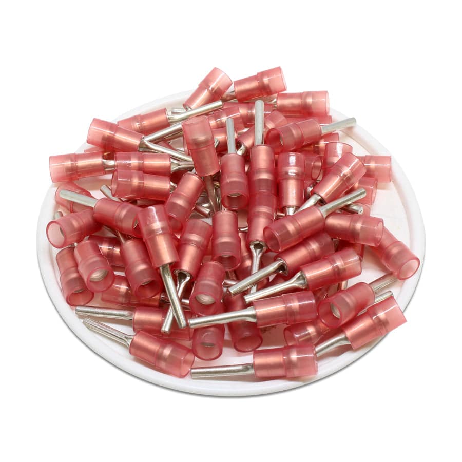 PTNYD1-12 - Nylon Insulated Pin Terminals - 22-16 AWG - Double Crimp