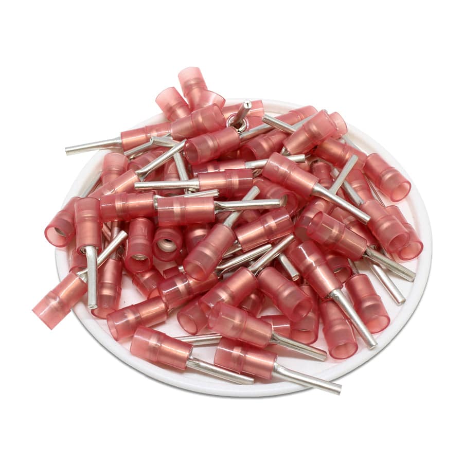 PTNYD1-13 - Nylon Insulated Pin Terminals - 22-16 AWG - Double Crimp
