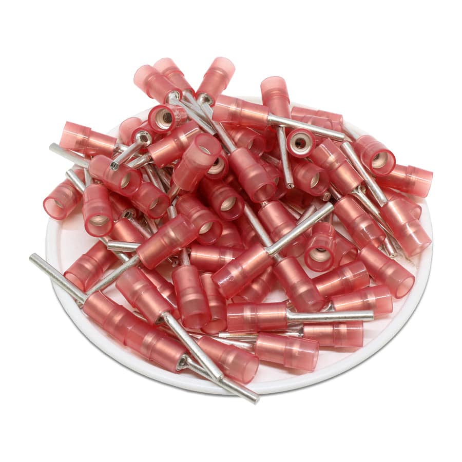 PTNYD1-16 - Nylon Insulated Pin Terminals - 22-16 AWG - Double Crimp