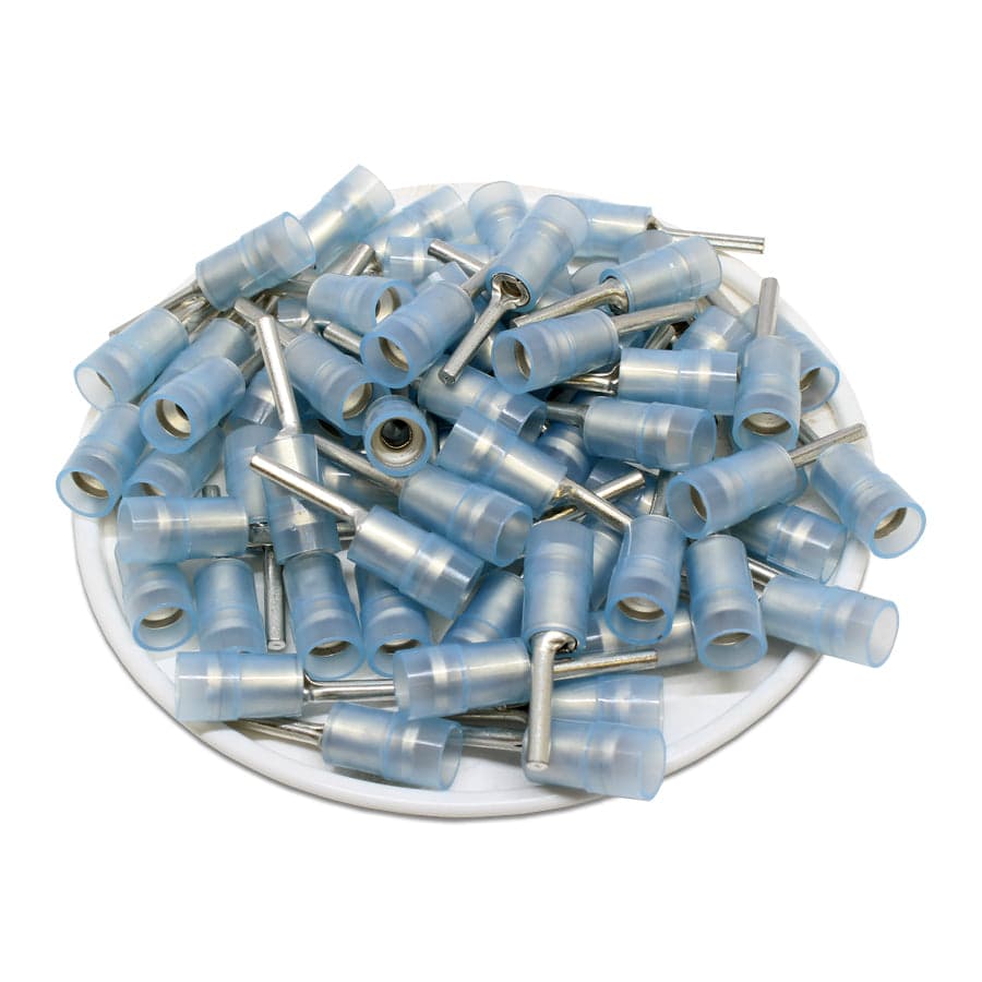 PTNYD2-12 - Nylon Insulated Pin Terminals - 16-14 AWG - Double Crimp