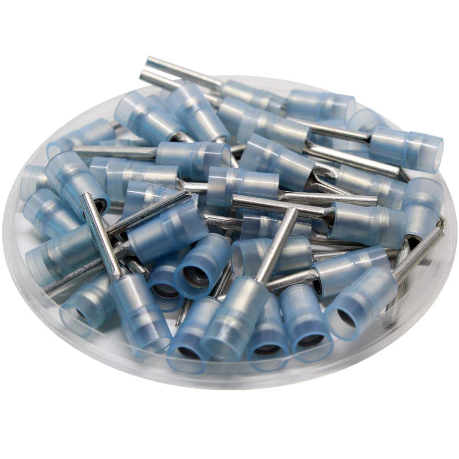 PTNYD2-16 - Nylon Insulated Pin Terminals - 16-14 AWG - Double Crimp