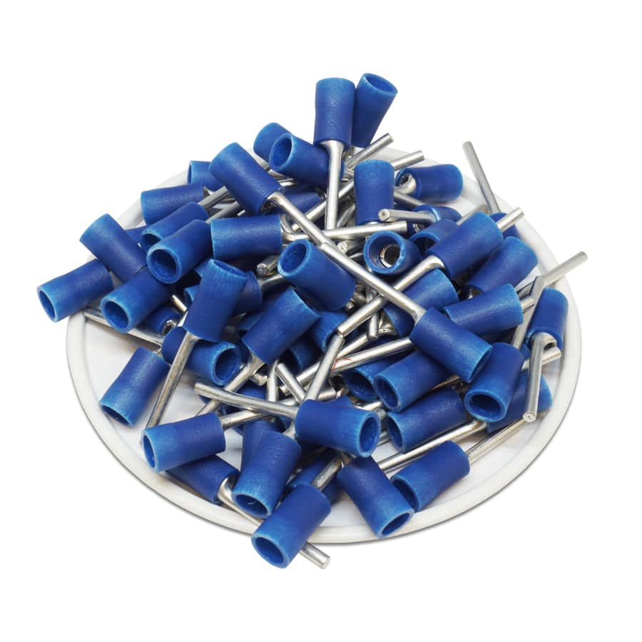PTV2-18 - 16 to 14 AWG Vinyl Insulated Pin Terminals, 11/16" Pin, UL Recognized, 100 Pieces