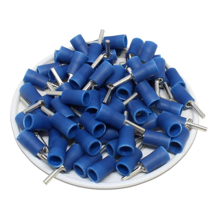 16 to 14 AWG Vinyl Insulated Pin Terminals, 3/8" Pin, UL Approved, 100 Pieces - PTV2-9