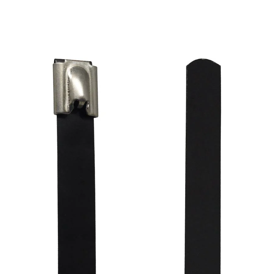 PVC304-12200 - 8" Standard PVC Coated Stainless Steel Cable Ties, 200lb Tensile Strength, 304 Grade, 50-Pack