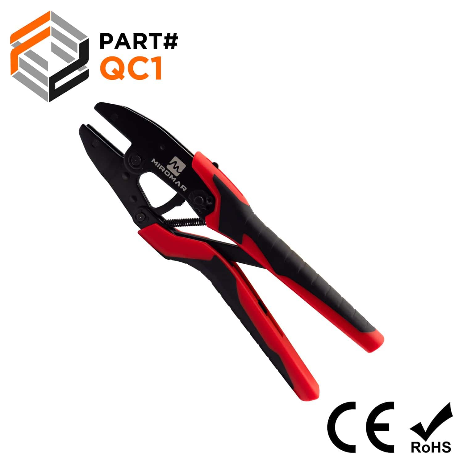 QC1 Crimping Tool, Long Handle & Comfort Grips, Compatible with QCD Die Sets, 1 Piece