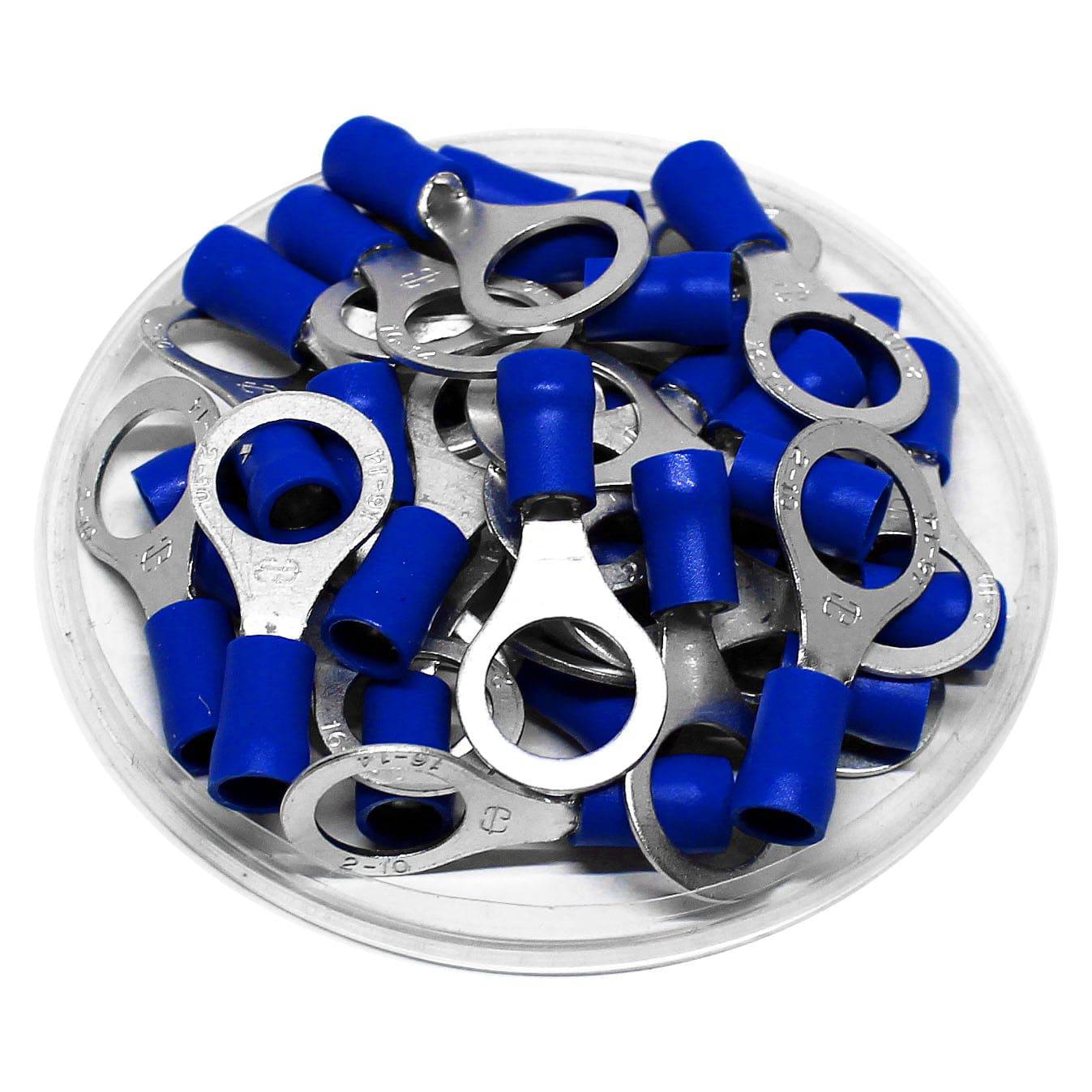 RD2-10 - Double Crimp Vinyl Insulated Ring Terminals - 16 AWG to 14 AWG