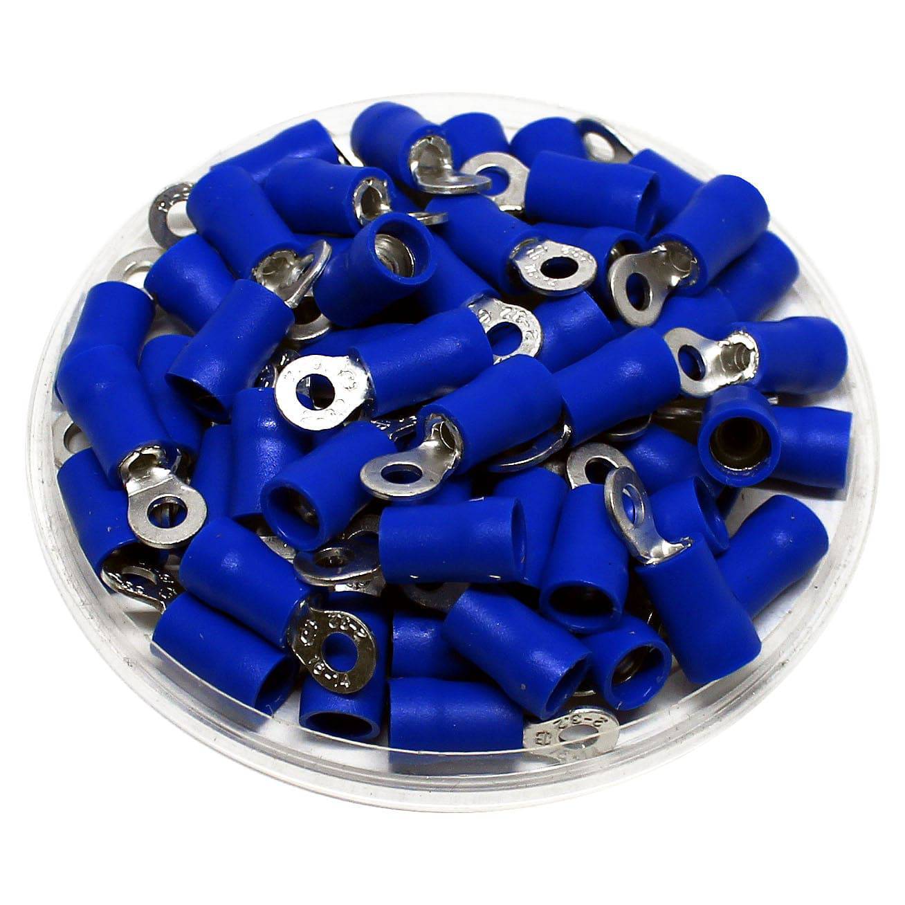 RD2-3.2 - Double Crimp Vinyl Insulated Ring Terminals - 16-14 AWG - #4 Stud