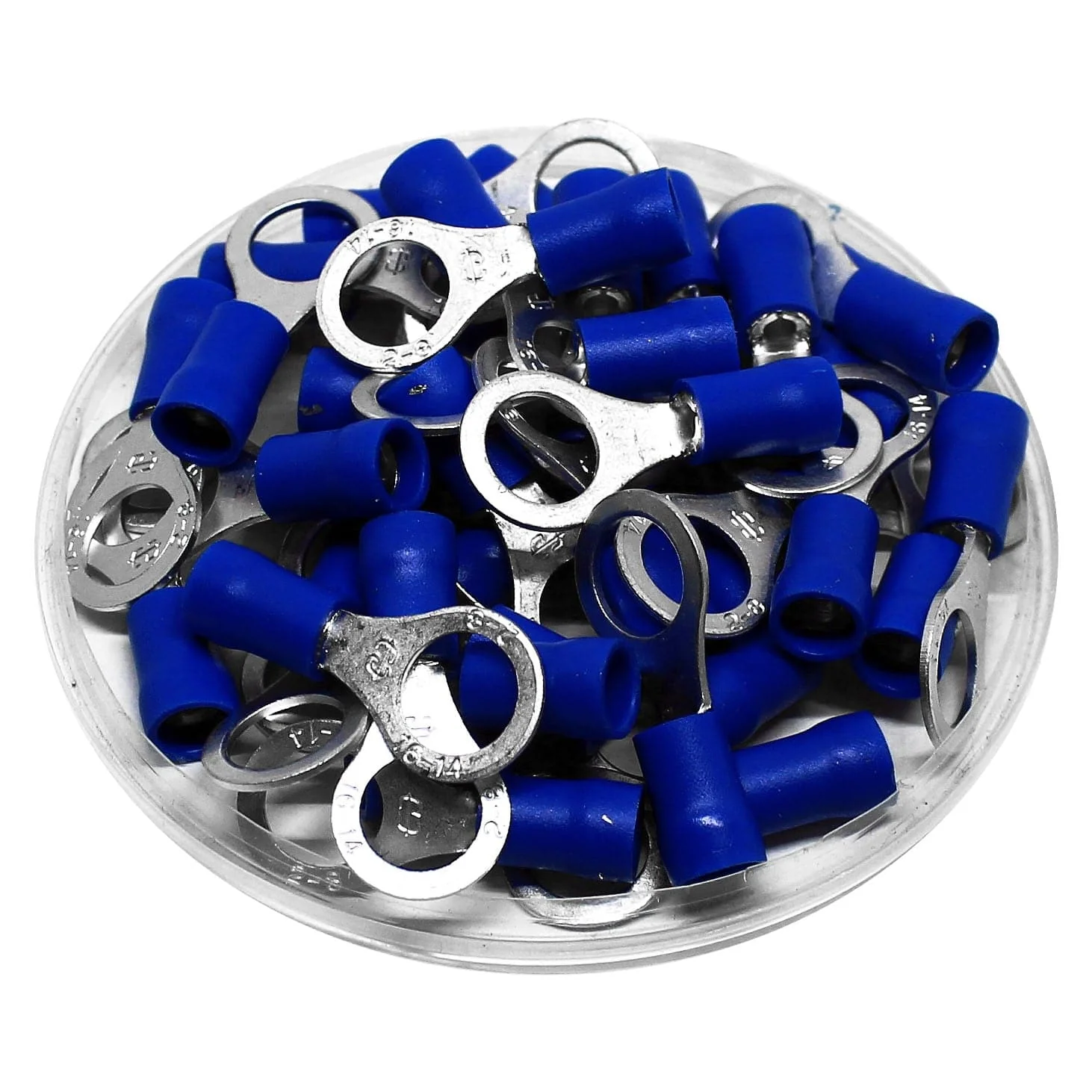 RD2-8 - Double Crimp Vinyl Insulated Ring Terminals - 16-14 AWG - 5/16" Stud