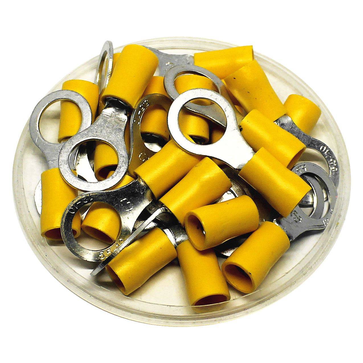 RD5-10 - Double Crimp Vinyl Insulated Ring Terminals - 12-10 AWG - 3/8" Stud