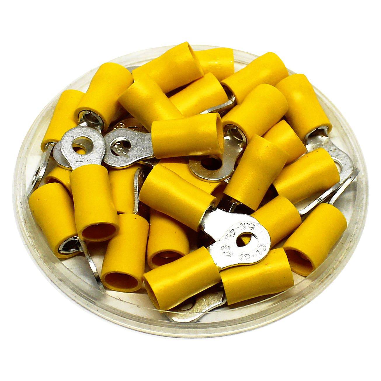 RD5-3.2 - Double Crimp Vinyl Insulated Ring Terminals - 12-10AWG - #4 Stud