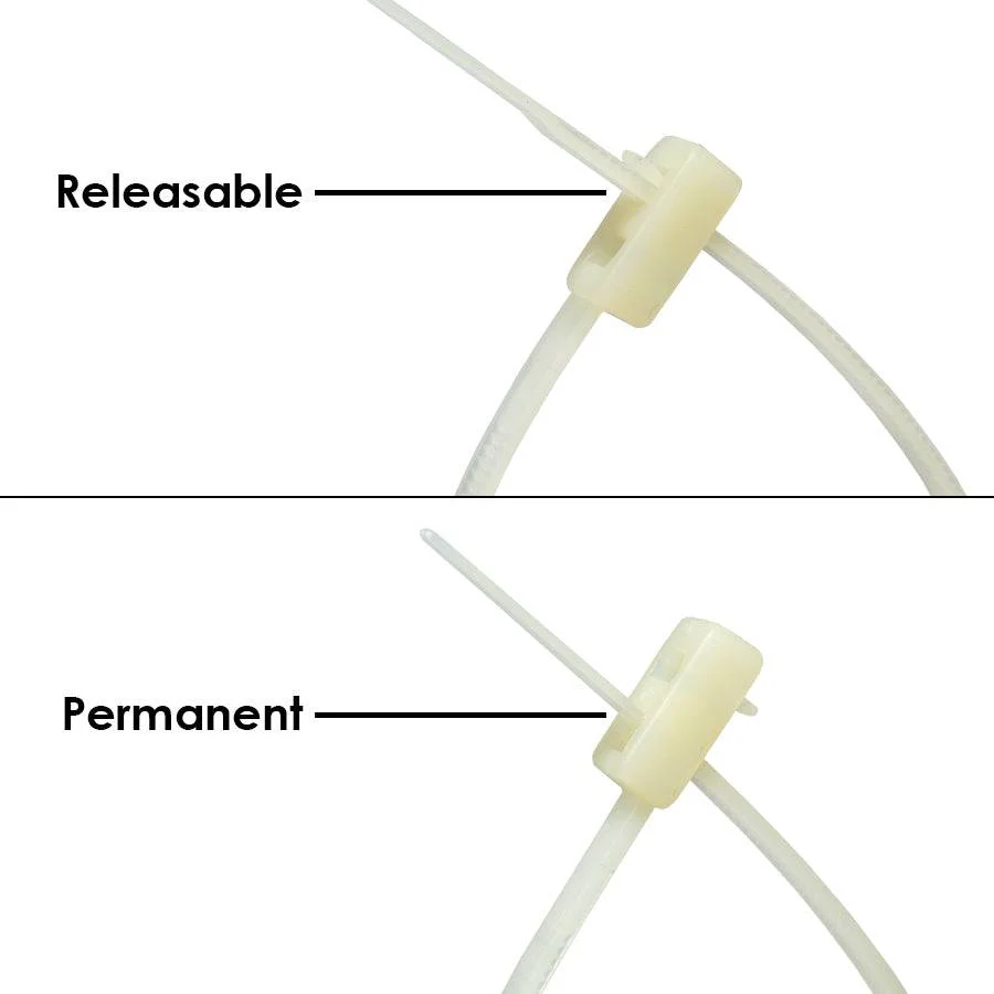 RDCV370 - 15" Releasable Nylon Double Head Cable Tie, 50-lb Tensile Strength, Natural, 100-Pack - Image 4