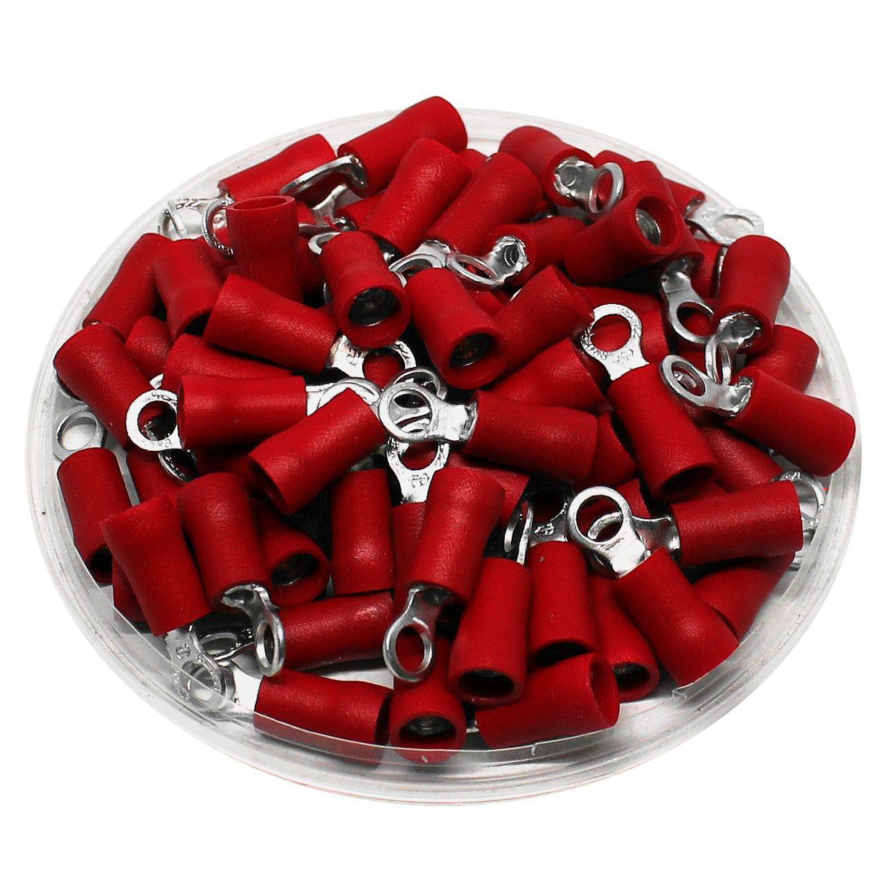 RDS1-3.7 - Double Crimp Vinyl Insulated Ring Terminals - 22 AWG to 16 AWG