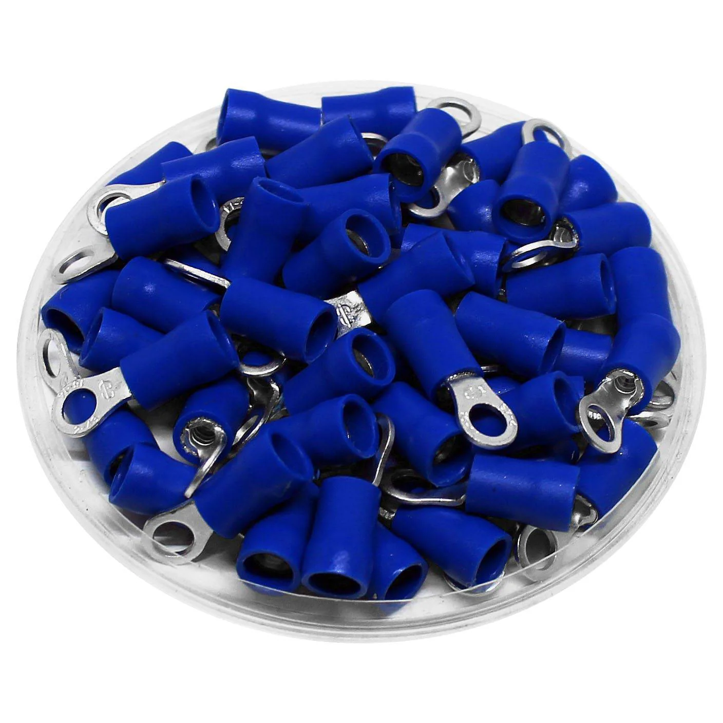 RDS2-3.2 - Double Crimp Vinyl Insulated Ring Terminals - 16-14 AWG - #4 Stud