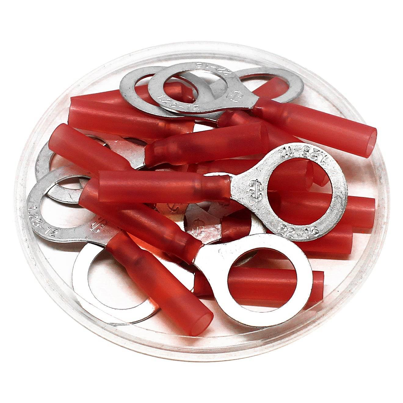 22 to 16 AWG Heat Shrink Ring Terminals, 1/2" Stud, Polyethylene, 25 Pieces - RHT1-12 - Image 2
