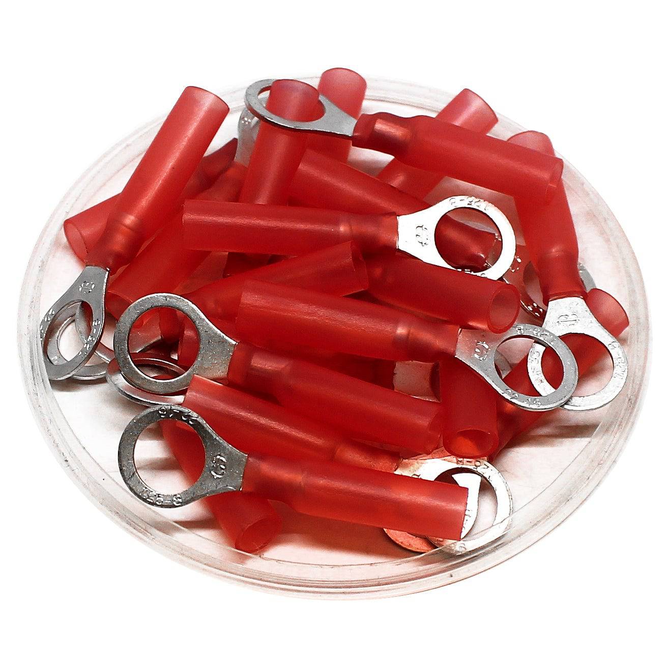22 to 16 AWG Heat Shrink Ring Terminals, 5/16" Stud, Polyethylene, 25 Pieces - RHT1-8 - Image 2