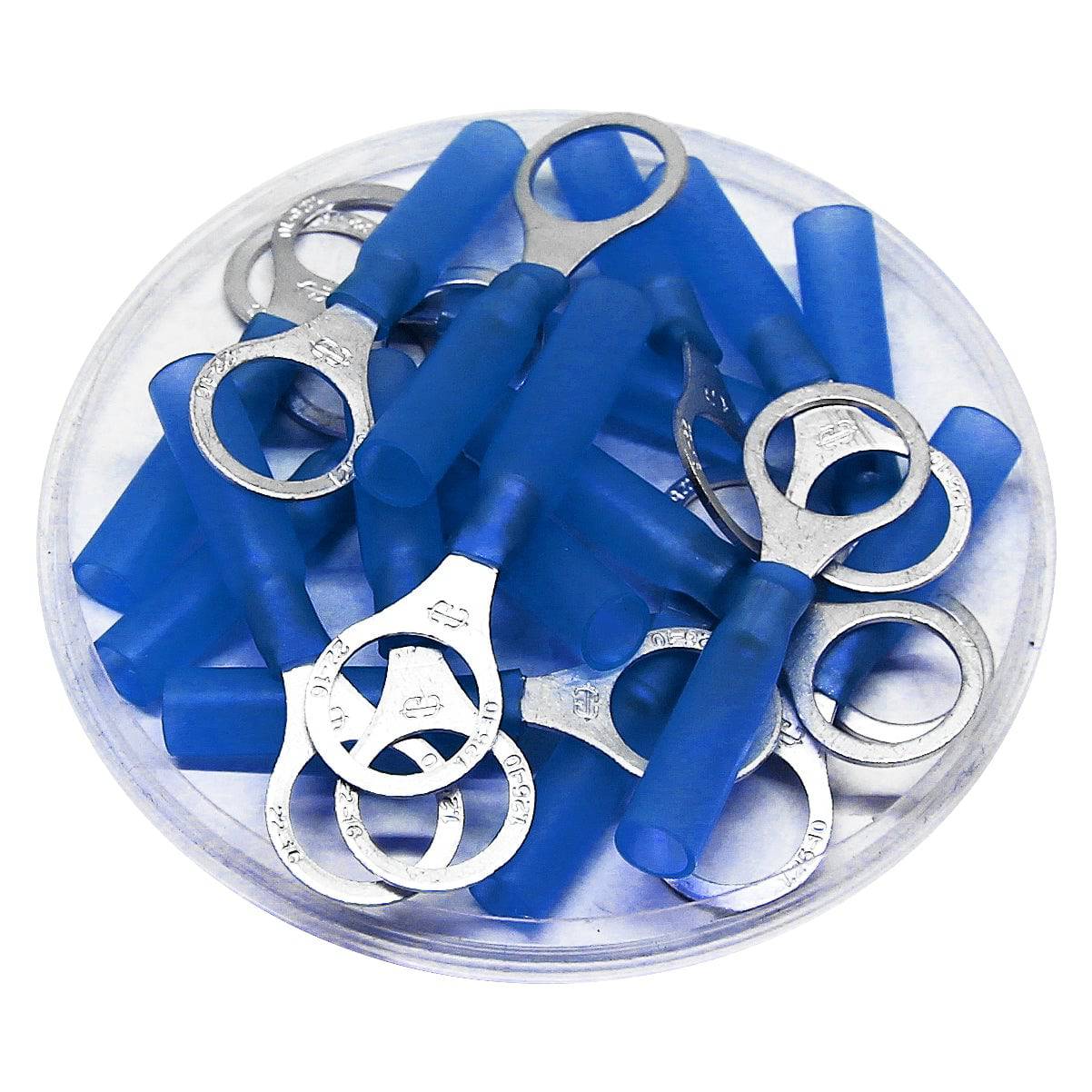 16 to 14 AWG Heat Shrink Ring Terminals, 3/8" Stud, Polyethylene, 25 Pieces - RHT2-10 - Image 2