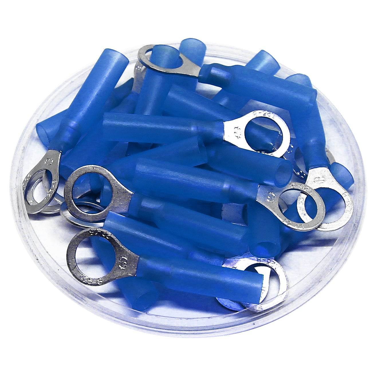 16 to 14 AWG Heat Shrink Ring Terminals, 5/16" Stud, Polyethylene, 25 Pieces - RHT2-8 - Image 2