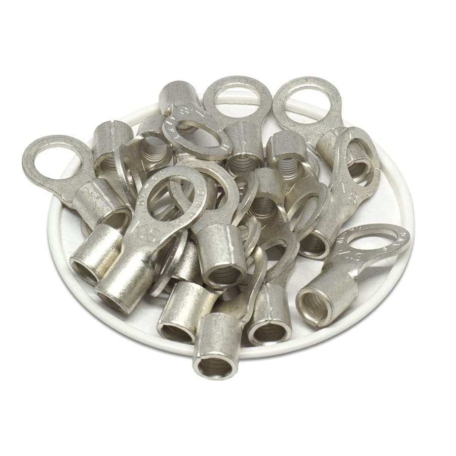 RNB14-10 - 6 AWG Non Insulated Ring Terminals, 3/8" Stud, 25 Pieces - Image 2
