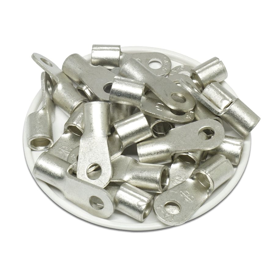 6 AWG Non Insulated Ring Terminals, #10 Stud, UL Approved, 25 Pieces - RNB14-5