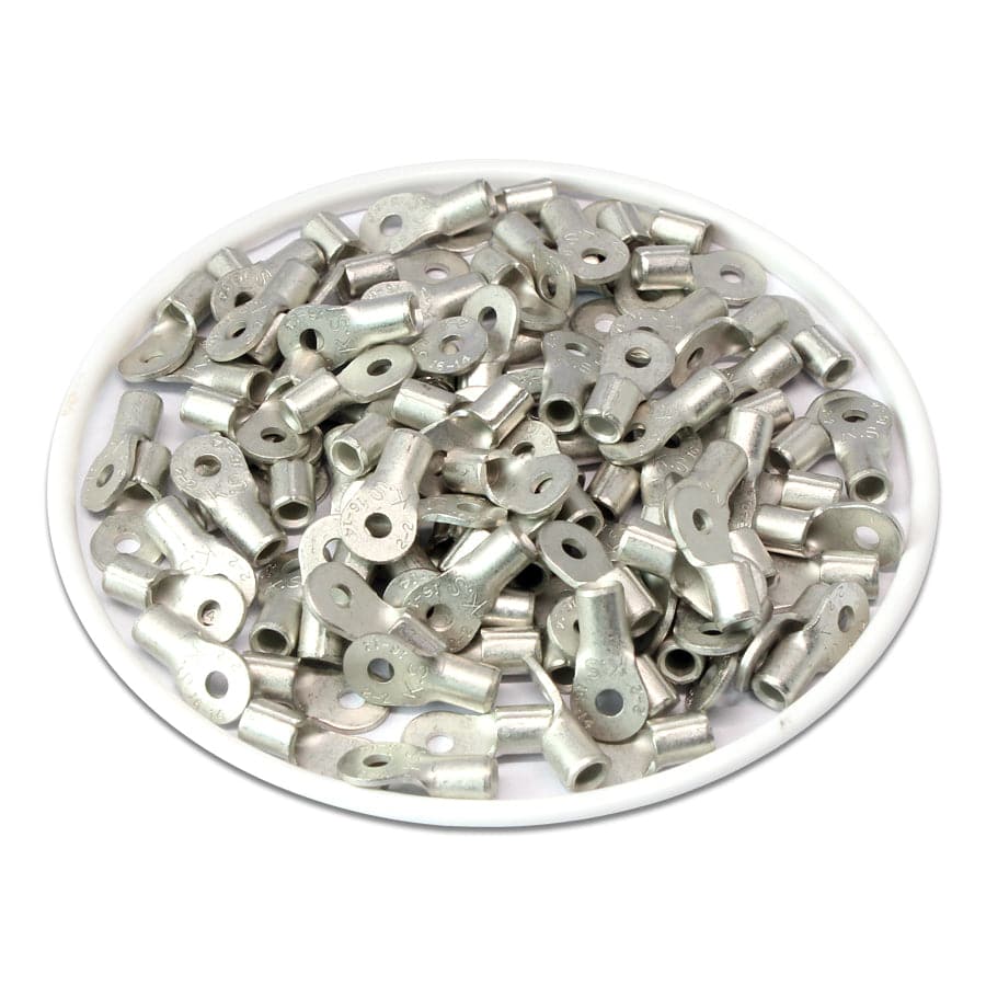 16-14 AWG Non Insulated Ring Terminals, #2 Stud, UL Approved, 100 Pieces - RNB2-2