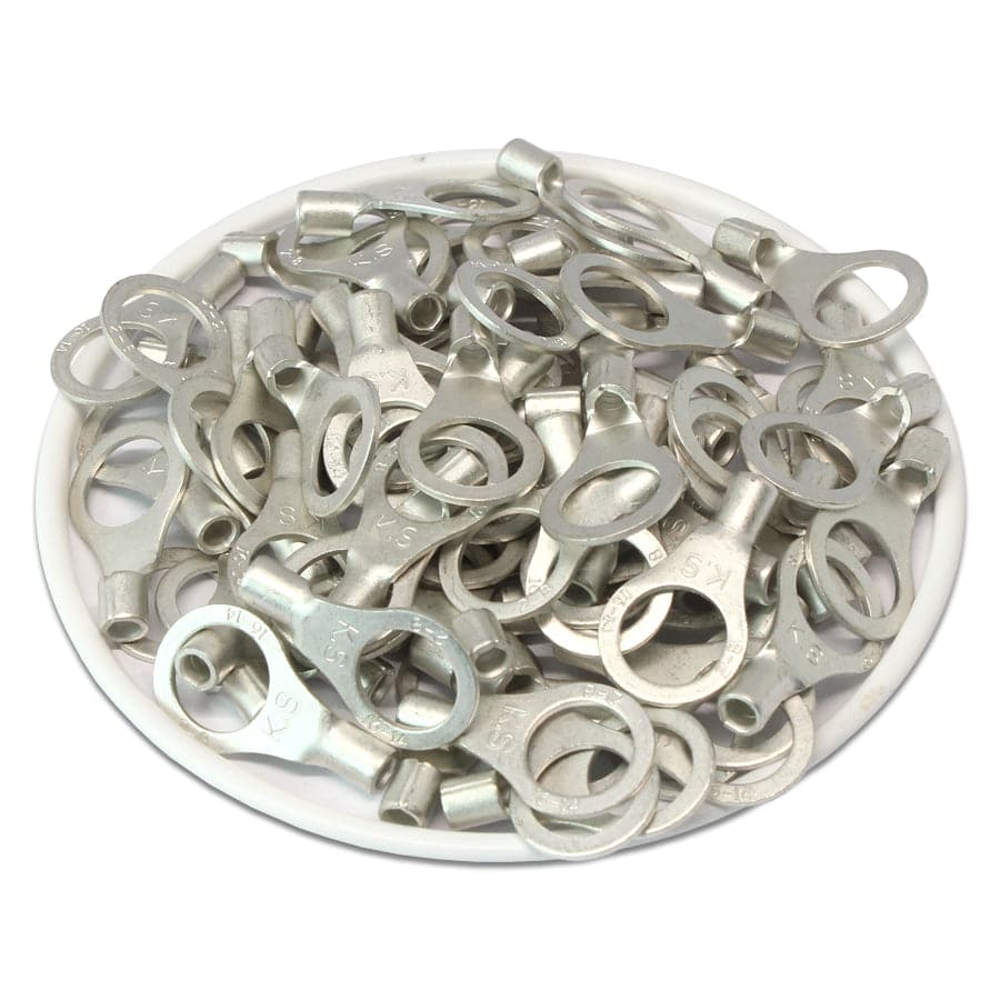 16-14 AWG Non Insulated Ring Terminals, 5/16" Stud, UL Approved, 100 Pieces - RNB2-8 - Image 2
