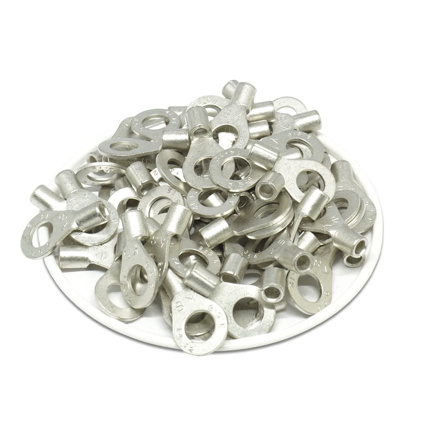 14-12 AWG Non Insulated Ring Terminals, 1/4" Stud, UL Approved, 100 Pieces - RNB3-6 - Image 2