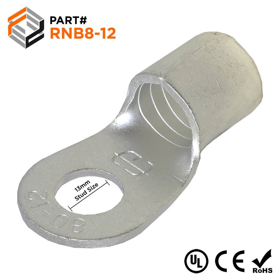 3/0 AWG Non Insulated Ring Terminals, 1/2" Stud, UL Approved, 10 Pieces - RNB80-12